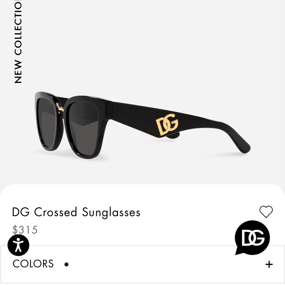 Dolce and Gabanna crossed sunglasses